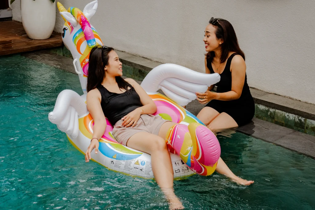 Colorful Floaties by The Pool